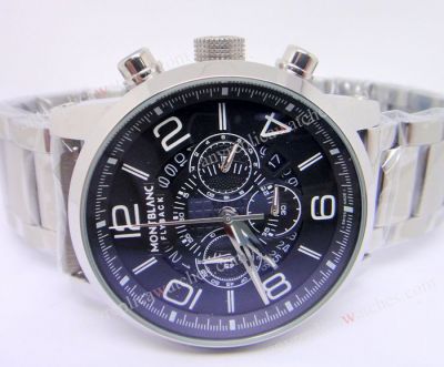 Montblanc Flyback SS Black Face Chronograph Watch